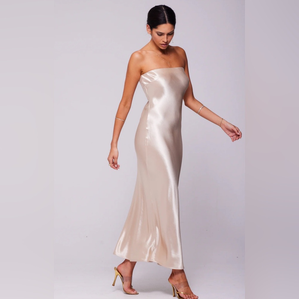 RESA Anna sleeveless midi dress in champagne - small NWT